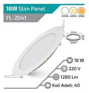 18W YUVARLAK LED PANEL 3200K HLİTE